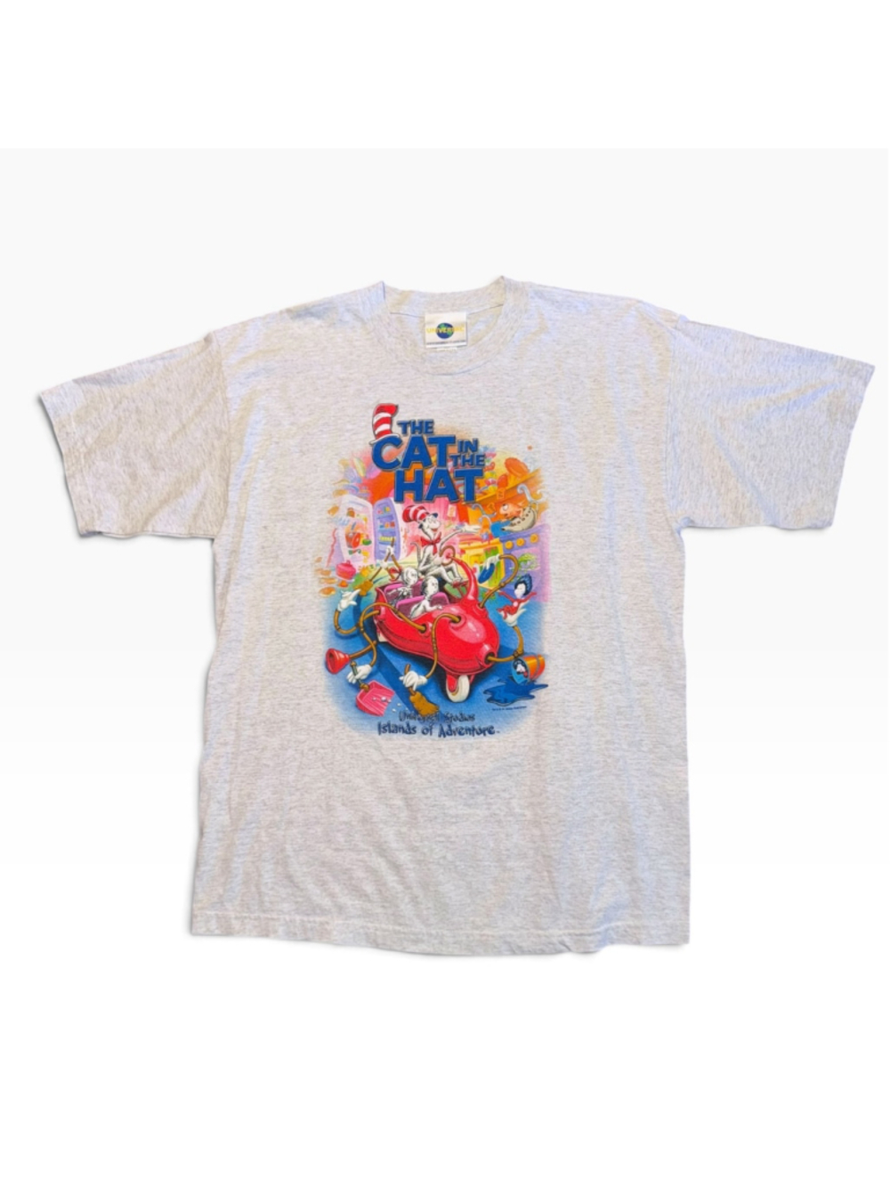 Vintage 90s Universal Studios Cat in the Hat Dr Seuss Landing Graphic Tee XL